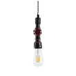 GloboStar® SPIGOT 01414 Vintage Κρεμαστό Φωτιστικό Ανάρτηση Μονόφωτο 1 x E27 IP20 Καφέ & Κόκκινο Μέταλλο - Μ5 x Π5 x Y20cm