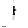 GloboStar® SPIGOT 01415 Vintage Κρεμαστό Φωτιστικό Ανάρτηση Μονόφωτο 1 x E27 IP20 Μαύρο & Κόκκινο Μέταλλο - Μ5 x Π5 x Y20cm