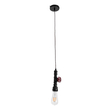 GloboStar® SPIGOT 01415 Vintage Κρεμαστό Φωτιστικό Ανάρτηση Μονόφωτο 1 x E27 IP20 Μαύρο & Κόκκινο Μέταλλο - Μ5 x Π5 x Y20cm