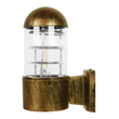GloboStar® NEWI 01420 Μοντέρνο Επιτοίχιο Φωτιστικό Απλίκα Μονόφωτο 1 x E27 IP20 Μπρούτζινο & Ασημί Μέταλλο με Διάφανο Γυαλί - Μ11 x Π17 x Υ23cm