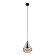 GloboStar® FLUTED 01421 Vintage Κρεμαστό Φωτιστικό Πλέγμα Μονόφωτο 1 x E27 IP20 Μαύρο Μέταλλο με Μπεζ Σχοινί - Μ25 x Π25 x Y24cm