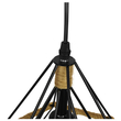GloboStar® FLUTED 01421 Vintage Κρεμαστό Φωτιστικό Πλέγμα Μονόφωτο 1 x E27 IP20 Μαύρο Μέταλλο με Μπεζ Σχοινί - Μ25 x Π25 x Y24cm