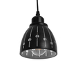 GloboStar® COOLIE 01476 Μοντέρνο Κρεμαστό Φωτιστικό Μονόφωτο Καμπάνα 1 x E27 IP20 Μαύρο & Ασημί Μέταλλο - Μ12.5 x Π12.5 x Υ11.5cm