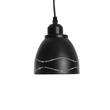 GloboStar® COOLIE 01477 Μοντέρνο Κρεμαστό Φωτιστικό Μονόφωτο Καμπάνα 1 x E27 IP20 Μαύρο & Ασημί Μέταλλο - Μ12.5 x Π12.5 x Υ11.5cm