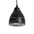 GloboStar® COOLIE 01477 Μοντέρνο Κρεμαστό Φωτιστικό Μονόφωτο Καμπάνα 1 x E27 IP20 Μαύρο & Ασημί Μέταλλο - Μ12.5 x Π12.5 x Υ11.5cm