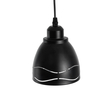 GloboStar® COOLIE 01477 Μοντέρνο Κρεμαστό Φωτιστικό Μονόφωτο Καμπάνα 1 x E27 IP20 Μαύρο & Ασημί Μέταλλο - Μ12.5 x Π12.5 x Υ11.5cm