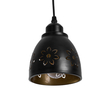 GloboStar® COOLIE 01479 Μοντέρνο Κρεμαστό Φωτιστικό Μονόφωτο Καμπάνα 1 x E27 IP20 Μαύρο & Χρυσό Μέταλλο - Μ12.5 x Π12.5 x Υ11.5cm