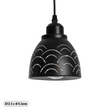 GloboStar® COOLIE 01482 Μοντέρνο Κρεμαστό Φωτιστικό Μονόφωτο Καμπάνα 1 x E27 IP20 Μαύρο & Ασημί Μέταλλο - Μ12.5 x Π12.5 x Υ11.5cm