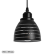 GloboStar® COOLIE 01483 Μοντέρνο Κρεμαστό Φωτιστικό Μονόφωτο Καμπάνα 1 x E27 IP20 Μαύρο & Ασημί Μέταλλο - Μ12.5 x Π12.5 x Υ11.5cm