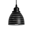 GloboStar® COOLIE 01483 Μοντέρνο Κρεμαστό Φωτιστικό Μονόφωτο Καμπάνα 1 x E27 IP20 Μαύρο & Ασημί Μέταλλο - Μ12.5 x Π12.5 x Υ11.5cm