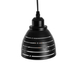 GloboStar® COOLIE 01483 Μοντέρνο Κρεμαστό Φωτιστικό Μονόφωτο Καμπάνα 1 x E27 IP20 Μαύρο & Ασημί Μέταλλο - Μ12.5 x Π12.5 x Υ11.5cm