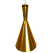 GloboStar® SHANGHAI 01546 Μοντέρνο Κρεμαστό Φωτιστικό Καμπάνα Μονόφωτο 1 x E27 IP20 Χρυσό Μέταλλο - Μ18 x Π18 x Υ38.5cm