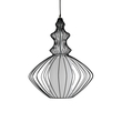 GloboStar® LILY 01558 Vintage Κρεμαστό Φωτιστικό Πλέγμα Μονόφωτο 1 x E27 IP20 Μαύρο Μέταλλο με Λευκό Ύφασμα - Μ43 x Π43 x Υ55cm