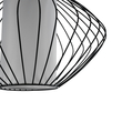 GloboStar® LILY 01558 Vintage Κρεμαστό Φωτιστικό Πλέγμα Μονόφωτο 1 x E27 IP20 Μαύρο Μέταλλο με Λευκό Ύφασμα - Μ43 x Π43 x Υ55cm