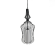 GloboStar® LILY 01559 Vintage Κρεμαστό Φωτιστικό Πλέγμα Μονόφωτο 1 x E27 IP20 Μαύρο Μέταλλο με Λευκό Ύφασμα - Μ25 x Π25 x Υ61cm