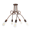 GloboStar® PAULELI 01564 Μοντέρνο Φωτιστικό Οροφής Πλέγμα Πολύφωτο 5 x E27 IP20 Χάλκινο Μέταλλο - Μ80 x Π80 x Υ40cm