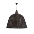 GloboStar® BAHAMAS 01569 Boho Κρεμαστό Φωτιστικό Καμπάνα Μονόφωτο 1 x E27 IP20 Καφέ Ξύλο - Μ90 x Π90 x Y90cm