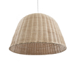 GloboStar® BAHAMAS 01570 Boho Κρεμαστό Φωτιστικό Καμπάνα Μονόφωτο 1 x E27 IP20 Μπεζ Ξύλο - Μ90 x Π90 x Y90cm