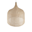 GloboStar® BAHAMAS 01570 Boho Κρεμαστό Φωτιστικό Καμπάνα Μονόφωτο 1 x E27 IP20 Μπεζ Ξύλο - Μ90 x Π90 x Y90cm