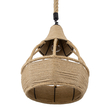 GloboStar® KUBRIC 01605 Boho Κρεμαστό Φωτιστικό Καμπάνα Μονόφωτο 1 x E27 IP20 Μπεζ Σχοινί - Μ30 x Π30 x Y40cm