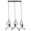 GloboStar® LITTLE MAN 00980 Μοντέρνο Κρεμαστό Φωτιστικό Φιγούρα Τρίφωτο 3 x E27 IP20 Μαύρο Μέταλλο - Μ70 x Π10 x Υ105cm