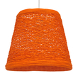 GloboStar® PLAYROOM 00997 Vintage Κρεμαστό Φωτιστικό Καμπάνα Μονόφωτο 1 x E27 IP20 Πορτοκαλί Rattan - Μ32 x Π32 x Υ27cm