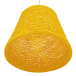 GloboStar® PLAYROOM 00998 Vintage Κρεμαστό Φωτιστικό Καμπάνα Μονόφωτο 1 x E27 IP20 Κίτρινο Rattan - Μ32 x Π32 x Υ27cm