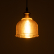 GloboStar® SEGRETO 01448 Vintage Κρεμαστό Φωτιστικό Μονόφωτο Καμπάνα 1 x E27 IP20 Φιμέ Χρυσό Γυαλί με Χρυσό Μέταλλο - Μ14 x Π14 x Υ18cm