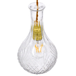 GloboStar® WHISKEY 01514 Vintage Κρεμαστό Φωτιστικό Ανάρτηση Μονόφωτο 1 x E27 IP20 Διάφανο Γυαλί - Μ14 x Π14 x Υ23cm