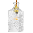 GloboStar® WHISKEY 01516 Vintage Κρεμαστό Φωτιστικό Ανάρτηση Μονόφωτο 1 x E27 IP20 Διάφανο Γυαλί - Μ10 x Π10 x Υ24cm