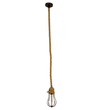 GloboStar® CAMBER 01595 Vintage Κρεμαστό Φωτιστικό Πλέγμα Μονόφωτο 1 x E27 IP20 Χάλκινο Μέταλλο με Μπεζ Σχοινί - Μ11 x Π11 x Υ25cm