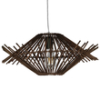 GloboStar® SASSO 01602 Boho Κρεμαστό Φωτιστικό Πλέγμα Μονόφωτο 1 x E27 IP20 Καφέ Ξύλο - Μ50 x Π50 x Y23cm