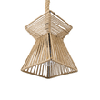GloboStar® ROUGE 01611 Boho Κρεμαστό Φωτιστικό Πλέγμα Μονόφωτο 1 x E27 IP20 Μπεζ Σχοινί - Μ21 x Π21 x Y27cm