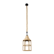 GloboStar® YUBA 01612 Boho Κρεμαστό Φωτιστικό Πλέγμα Μονόφωτο 1 x E27 IP20 Μπεζ Σχοινί - Μ22 x Π22 x Y40cm