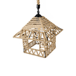 GloboStar® SPIKY 01613 Boho Κρεμαστό Φωτιστικό Φιγούρα Μονόφωτο 1 x E27 IP20 Μπεζ Σχοινί - Μ43 x Π43 x Y28cm