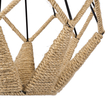 GloboStar® CONICAL 01617 Vintage Κρεμαστό Φωτιστικό Πλέγμα Μονόφωτο 1 x E27 IP20 Μαύρο Μέταλλο με Μπεζ Σχοινί - Μ30 x Π30 x Υ40cm