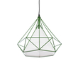 GloboStar® KAIRI 01622 Μοντέρνο Κρεμαστό Φωτιστικό Πλέγμα Μονόφωτο 1 x E27 IP20 Πράσινο Μέταλλο με Λευκό Ύφασμα - Μ38 x Π38 x Y38cm