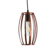 GloboStar® ZEBRA 01639 Vintage Κρεμαστό Φωτιστικό Πλέγμα Μονόφωτο 1 x E27 IP20 Χάλκινο Μέταλλο - Μ15 x 15 x Y15cm