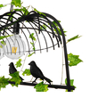 GloboStar® NEST 01646 Vintage Κρεμαστό Φωτιστικό Φιγούρα Τρίφωτο 3 x E27 IP20 Μαύρο Μέταλλο με Πράσινο Πλαστικό - Μ85.5 x Π37.5 x Y38cm