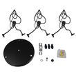 GloboStar® LITTLE MAN 01655 Μοντέρνο Κρεμαστό Φωτιστικό Φιγούρα Τρίφωτο 3 x E27 IP20 Μαύρο Μέταλλο - Μ45 x Π45 x Υ40cm