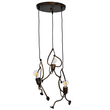 GloboStar® LITTLE MAN 01656 Μοντέρνο Κρεμαστό Φωτιστικό Φιγούρα Τρίφωτο 3 x E27 IP20 Χάλκινο Μέταλλο - Μ45 x Π45 x Υ40cm