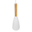 GloboStar® DILLON 00876 Μοντέρνο Κρεμαστό Φωτιστικό Καμπάνα Μονόφωτο 1 x E27 IP20 Λευκό Μέταλλο - Μ11 x Π11 x Υ36cm