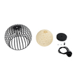 GloboStar® CARTER 00960 Μοντέρνο Κρεμαστό Φωτιστικό Πλέγμα Μονόφωτο 1 x E27 IP20 Μαύρο Μέταλλο με Μπεζ Σχοινί - Μ28 x Π28 x Υ23cm