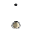 GloboStar® CARTER 00960 Μοντέρνο Κρεμαστό Φωτιστικό Πλέγμα Μονόφωτο 1 x E27 IP20 Μαύρο Μέταλλο με Μπεζ Σχοινί - Μ28 x Π28 x Υ23cm