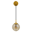 GloboStar® MADISON 01427 Μοντέρνο Επιτοίχιο Φωτιστικό Απλίκα Μονόφωτο 1 x E27 IP20 Χρυσό Μέταλλο με Μελί Γυαλί - Φ15 x Υ54cm