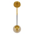 GloboStar® MADISON 01427 Μοντέρνο Επιτοίχιο Φωτιστικό Απλίκα Μονόφωτο 1 x E27 IP20 Χρυσό Μέταλλο με Μελί Γυαλί - Φ15 x Υ54cm