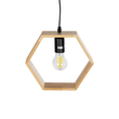 GloboStar® ELISE 01429 Μοντέρνο Κρεμαστό Φωτιστικό Οροφής Μονόφωτο 1 x E27 IP20 Μπεζ Ξύλο - Μ26 x Π8 x Υ25cm