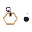 GloboStar® ELISE 01429 Μοντέρνο Κρεμαστό Φωτιστικό Οροφής Μονόφωτο 1 x E27 IP20 Μπεζ Ξύλο - Μ26 x Π8 x Υ25cm