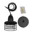 GloboStar® MANHATTAN 01456 Μοντέρνο Κρεμαστό Φωτιστικό Καμπάνα Μονόφωτο 1 x E27 IP20 Μαύρο Μέταλλο - Μ11 x Π11 x Υ14cm