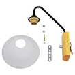 GloboStar® ALESSIA 01457 Μοντέρνο Επιτοίχιο Φωτιστικό Απλίκα Μονόφωτο 1 x E27 IP20 Μαύρο Μέταλλο, Λευκό Γυαλί με Μπεζ Ξύλο - Μ18 x Π26 x Υ29cm